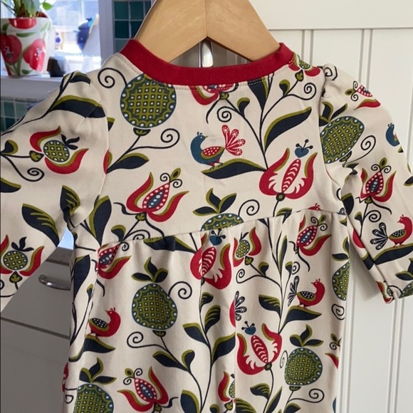 Tea Collection Floral Festive Kimono Neck One-Piece Infant 6-12 - Picture 5 of 7